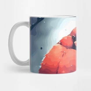 Cute Northern Cardinal in winter Mug